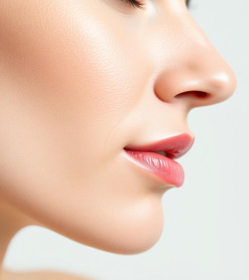 Close-up of firmer, smoother skin after eight weeks