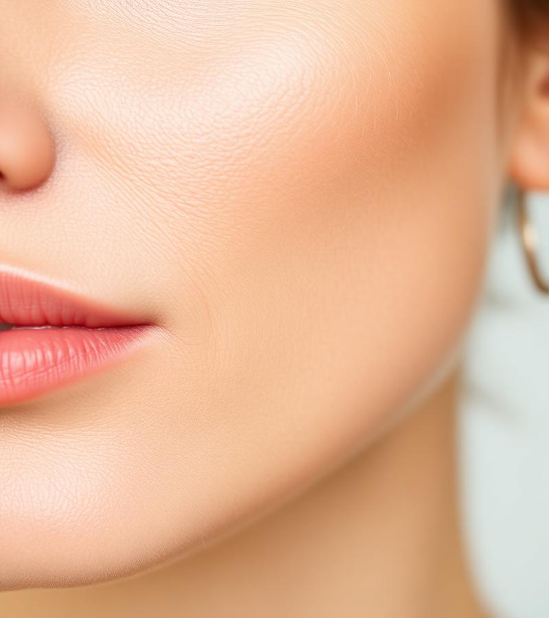 Close-up of skin before using the serum