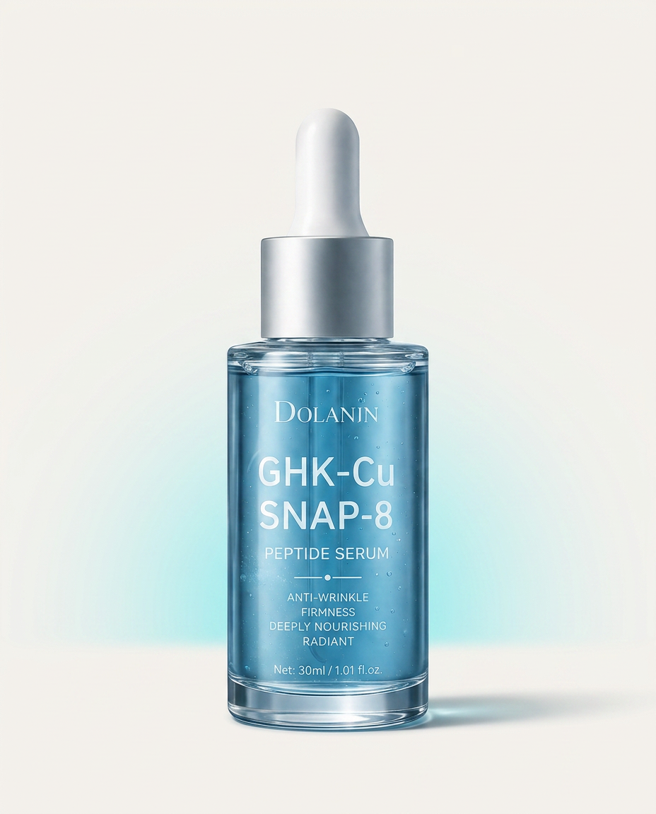Nova Advanced Peptide Skin Firming Serum bottle with navy dropper cap